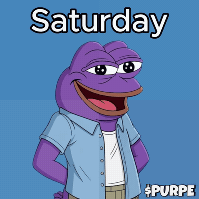 A Purple Frog With The Words Saturday Chill On The Bottom GIF