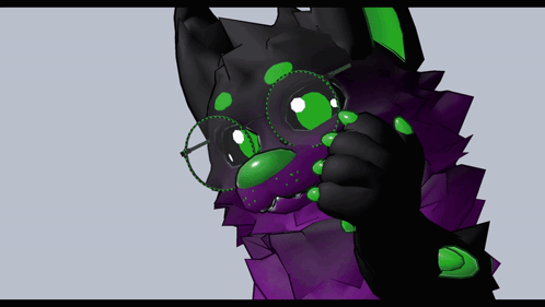A Purple Furry Animal With Green Eyes And The Words " It 'S Free " On The Bottom GIF