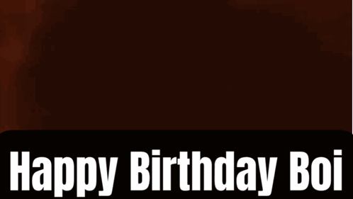 A Purple Glowing Object With The Words `` Happy Birthday Boi '' Below It . GIF