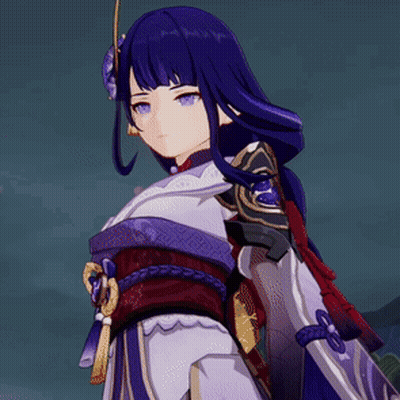 A Purple Haired Anime Girl Is Holding A Sword In Her Hands . GIF