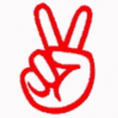 A Purple Hand Giving A Peace Sign On A White Background . GIF