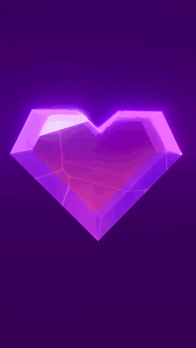 A Purple Heart Is Glowing In The Dark On A Purple Background . GIF