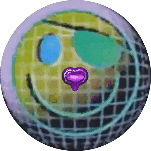 A Purple Heart Is In The Middle Of A Circle Sticker