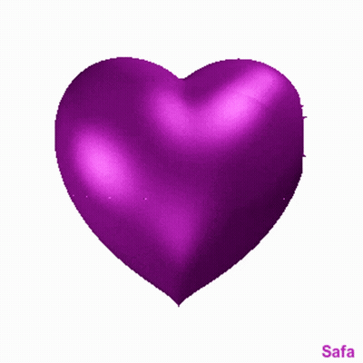 A Purple Heart Is On A White Background With The Name Safa Below It GIF