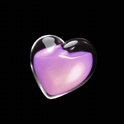 A Purple Heart On A Black Background With A White Outline GIF