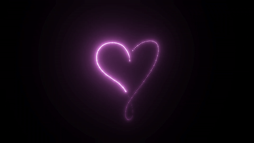 A Purple Heart With A Swirl In The Middle On A Black Background GIF