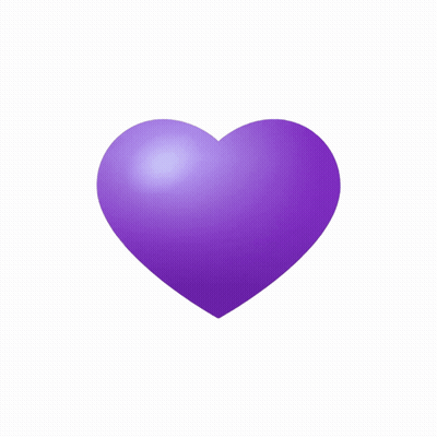 A Purple Heart With A White Background GIF