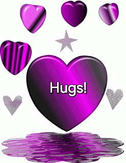 A Purple Heart With Hugs Written On It GIF