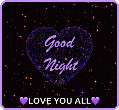 A Purple Heart With The Words Good Night Love You All On It GIF
