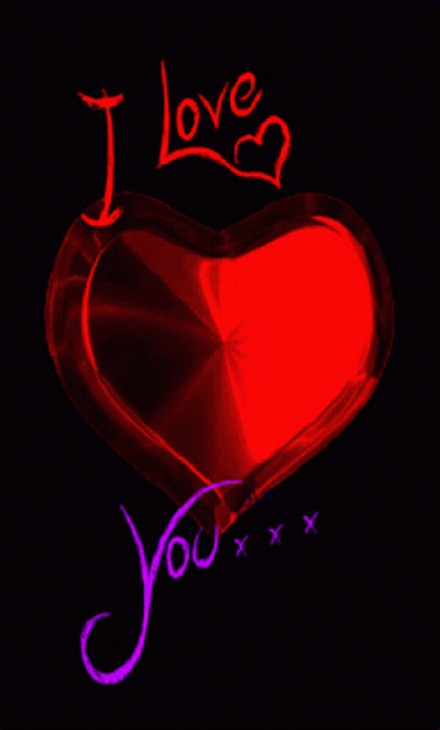 A Purple Heart With The Words I Love You Written On It GIF