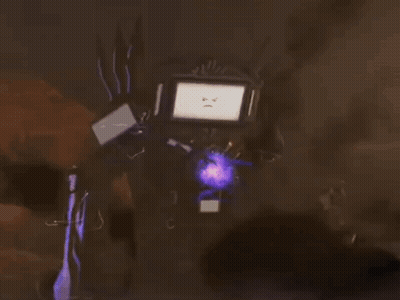 A Purple Lightning Bolt In The Dark With A Black Background GIF