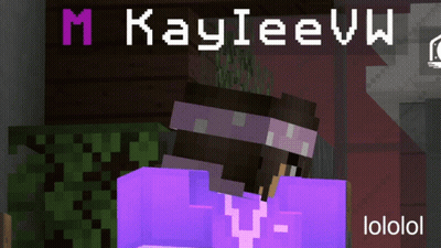 A Purple Minecraft Character With The Name Kayleevw On The Top GIF