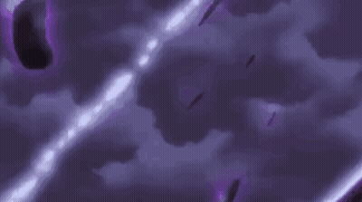 A Purple Monster Is Flying Over A White Object In A Purple Background . GIF