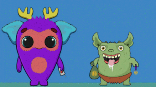 A Purple Monster Is Standing Next To A Time-Out Machine GIF