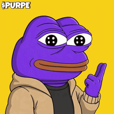 A Purple Pepe Frog Is Wearing A Hoodie And Giving A Peace Sign GIF