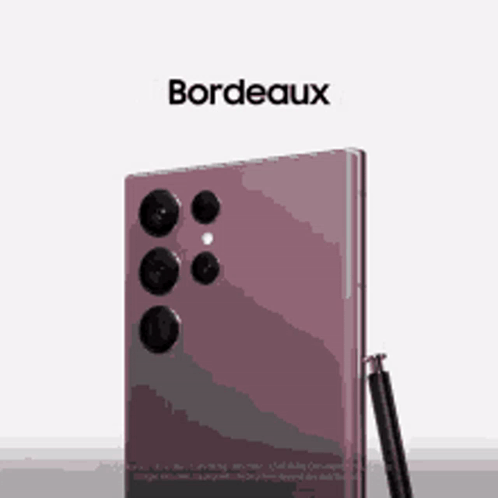 A Purple Phone With The Word Bordeaux Written On It GIF