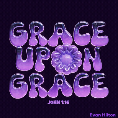 a purple poster with the words grace upon grace on it