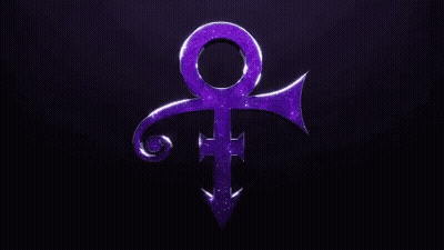 A Purple Prince Logo With A Purple Arrow GIF