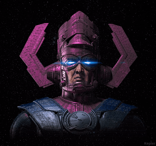 A Purple Robot With Blue Eyes And The Word Kepler In The Bottom Right Corner GIF