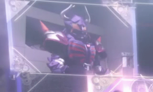 Purple Robot With Horns In Purple Room GIF
