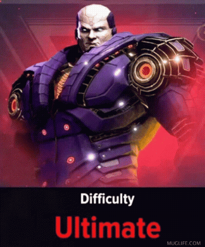 A Purple Robot With The Words Difficulty Ultimate Above It GIF