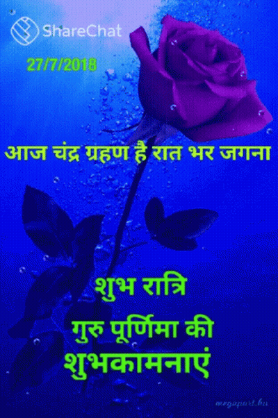 A Purple Rose On A Blue Background With The Date 27/7/2018 On It GIF