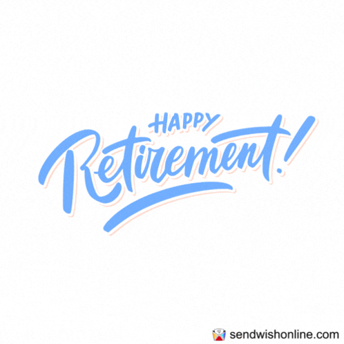 A Purple Sign That Says Happy Retirement GIF