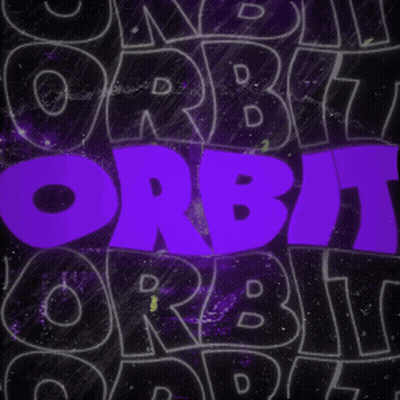 A Purple Sign That Says Orbit On It GIF