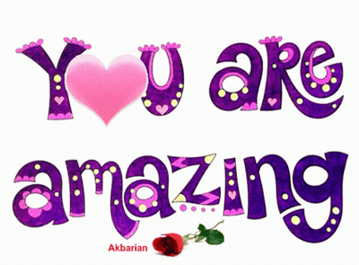 A Purple Sign That Says You Are Amazing With A Pink Heart GIF