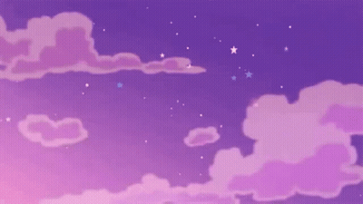 A Purple Sky With Clouds And Stars In It GIF