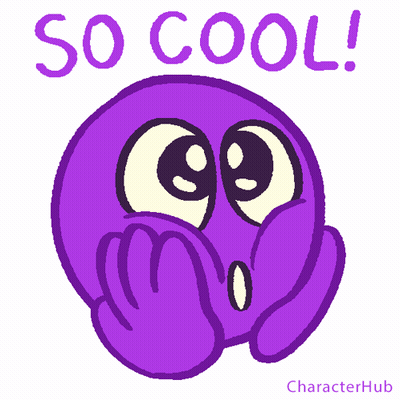 A Purple Smiley Face With The Words So Cool Written On It GIF