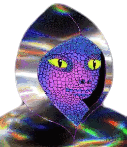 A Purple Snake With Yellow Eyes Is Wearing A Hooded Jacket Sticker