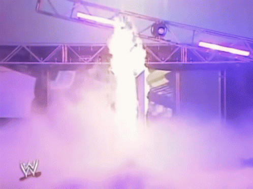 A Purple Stage With A W Logo On The Bottom GIF