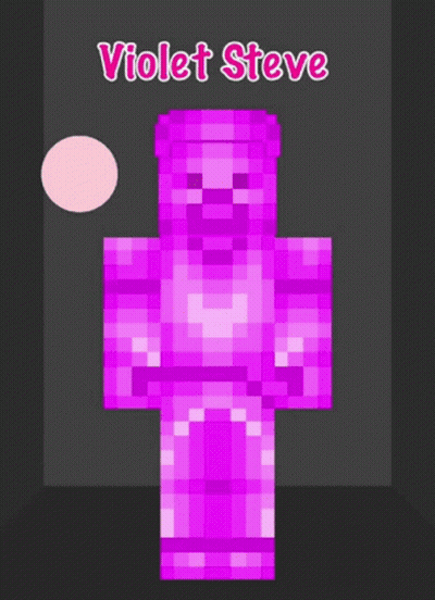 A Purple Steve In A Minecraft Skin GIF