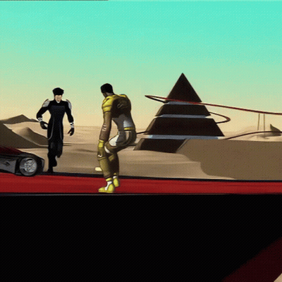 A Pyramid Is In The Background Of A Video Game GIF