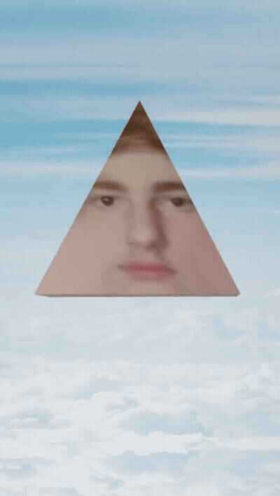 A Pyramid With A Man 'S Face On It In The Sky GIF