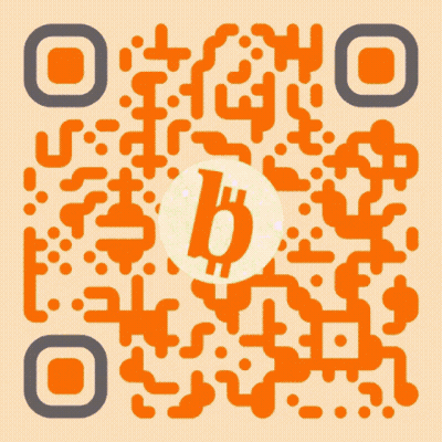 A Qr Code With A Circle With A Letter B On It GIF