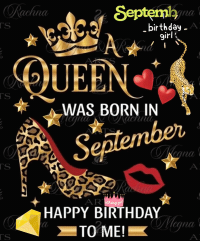 A Queen Was Born In September With A Leopard Print Shoe GIF