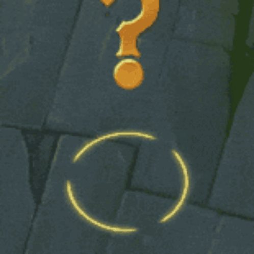 A Question Mark Is Surrounded By Circles On A Stone Surface GIF