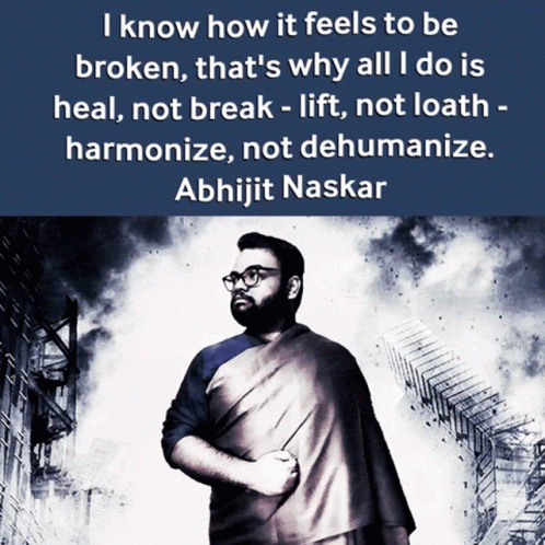 A Quote By Abhijit Naskar Is Above A Man In A Cape GIF