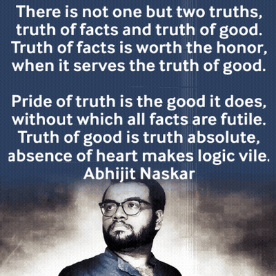 A Quote By Abhijit Naskar Is Displayed On A Blue Background GIF
