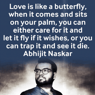 A Quote By Abhijit Naskar Is Displayed On A Blue Background GIF