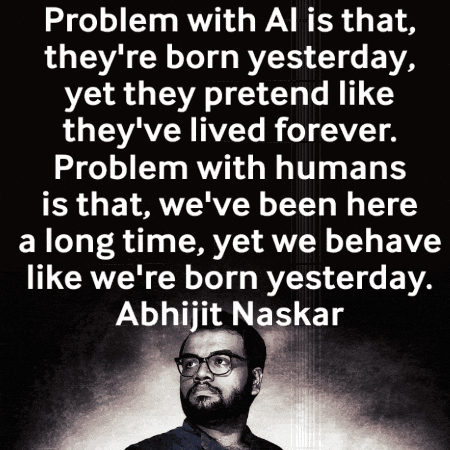 A Quote From Abhijit Naskar Is Displayed On A Black Background GIF