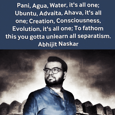 A Quote From Abhijit Naskar Is Displayed On A Poster GIF