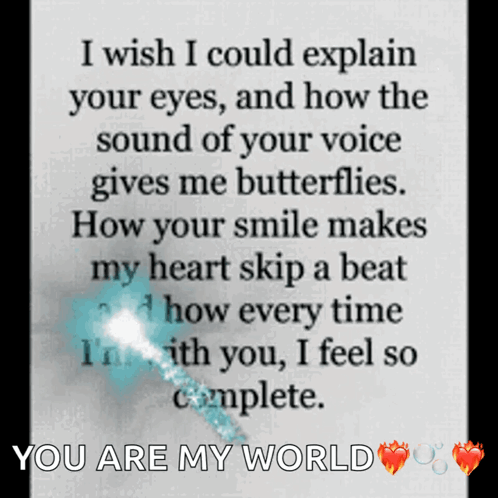 A Quote That Says " I Wish I Could Explain Your Eyes " GIF