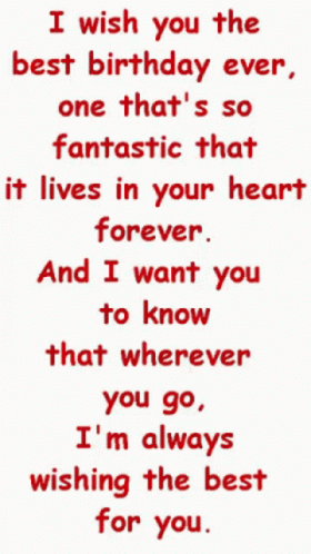A Quote That Says " I Wish You The Best Birthday Ever " GIF