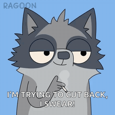 A Raccoon Smoking A Cigarette And Saying I 'M Trying To Cut Back GIF