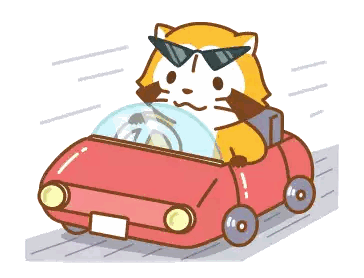 A Raccoon Wearing Sunglasses Is Driving A Small Red Car Sticker
