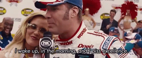 A Race Car Driver Is Talking Into A Microphone And Says I Wake Up In The Morning GIF