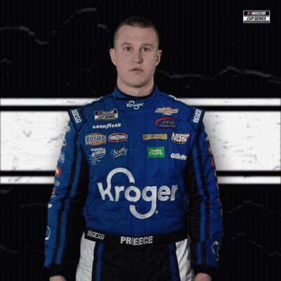 A Race Car Driver Wearing A Kroger Uniform GIF